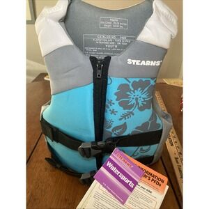 NEW Stearns Youth Life Vest Type III 50-90 Lbs Blue/Gray (NEW w/ TAGS)